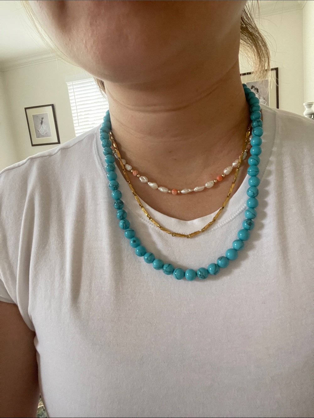 Turquoise Beaded Statement Necklace - Women Jewelry